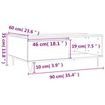 vidaXL Table basse chêne sonoma 90x60x35 cm bois d'ingénierie