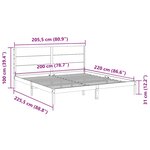 vidaXL Cadre de lit extra long sans matelas 200x220 cm bois massif