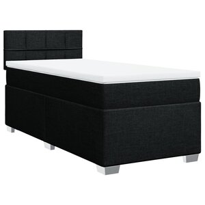 vidaXL Sommier à lattes de lit et matelas Noir 80x200 cm Tissu