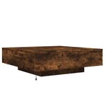 vidaXL Table basse avec lumières LED chêne fumé 100x100x31 cm