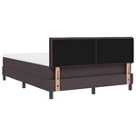 vidaXL Lit box spring avec matelas et LED Marron foncé 140x200 cm Tissu