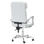 vidaXL Fauteuil de massage inclinable de bureau Blanc Similicuir