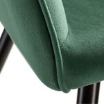 Lot de 4 chaises pieds noir siège de salon cuisine salle à manger design élégant velours vert 08_0000074