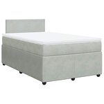 vidaXL Sommier à lattes de lit et matelas Gris clair 120x200cm Velours