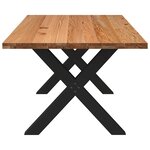 vidaXL Table à manger marron clair bois de chêne massif rectangulaire