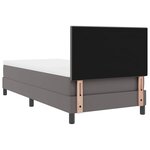 vidaXL Lit à ressorts avec matelas Gris et blanc 90 x 200 cm