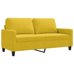 vidaXL Canapé à 2 places Jaune 140 cm Velours