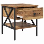 vidaXL Table de chevet avec tiroir 2 Pièces Bois ancien 40 x 42 x 45 cm