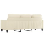 vidaXL Canapé à 3 places Crème 180 cm Similicuir