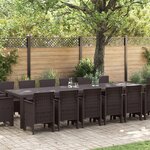 vidaXL Ensemble de salle à manger jardin de 15 pièces en Rattan marron