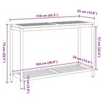 vidaXL Table d'extérieur Naturelle et Noire 35x110x75 cm en bois solide et acier