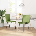 vidaXL Chaises à manger lot de 2 Vert clair Velours