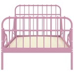 vidaXL Cadre de lit extensible sans matelas rose métal 80x130/200 cm