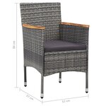 vidaXL Ensemble de salle à manger de jardin 5 Pièces Gris