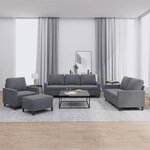 vidaXL Ensemble de canapés 4 Pièces avec coussins Gris foncé Velours