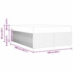 vidaXL Cadre de lit Autre Marron foncé 160 x 200 cm tissu