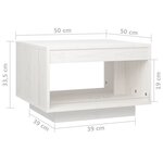 vidaXL Table basse blanc 50x50x33 5 cm bois de pin massif