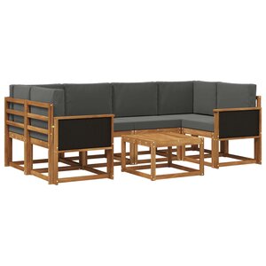 vidaXL Ensemble de canapés d'extérieur 5 pc Naturel et Anthracite