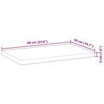 vidaXL Dessus de bureau fini à l'huile 60x50x4cm bois d'acacia massif