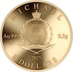 Pièce de monnaie en Or 2 Dollars g 0.5 Millésime 2025 Archangels MICHAEL (PRÉCOMMANDE)