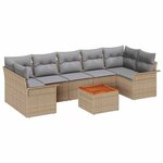 vidaXL Ensemble de canapé de jardin 8 Pièces Beige et Gris clair