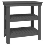 vidaXL Banc de travail Gris 78 5x50x80 cm Bois de pin massif