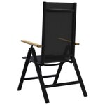 vidaXL Chaises de jardin inclinables 2 Pièces Noir 58 x 73 x 111 5 cm