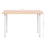 vidaXL Table à manger 120x60x73 cm Chêne et blanc