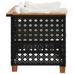 vidaXL Canapés d'angle de jardin et coussins 2 Pièces noir résine tressée
