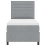 vidaXL Lit à ressort avec matelas & LED Gris clair 90x200 cm Tissu