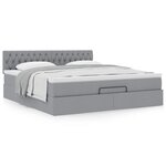 vidaXL Lit ottoman avec matelas gris clair 160x200 cm tissu
