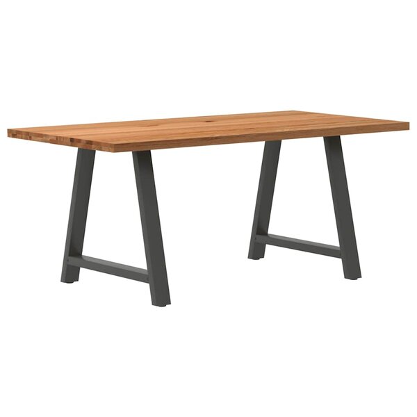vidaXL Table à manger marron clair bois de chêne massif rectangulaire