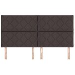 vidaXL Tête de lit avec des lumières à LED Marron 180 cm tissu