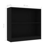 vidaXL Bibliothèque Noir 80x24x75 cm Bois d'ingénierie