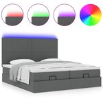 VidaXL Cadre de lit ottoman avec matelas gris foncé 200x200cm tissu