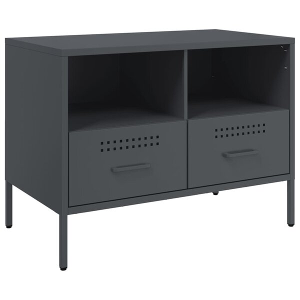 vidaXL Meuble TV anthracite 68x39x50 5 cm acier
