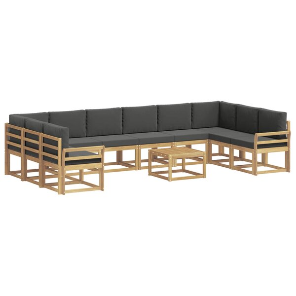 vidaXL Ensemble de canapés d'extérieur 11 pc Blanc et anthracite