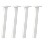 vidaXL Pieds de table basse 4 pièces Blanc 42 cm Acier