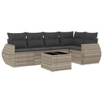 vidaXL Salon de jardin 6 Pièces avec coussins gris clair résine tressée