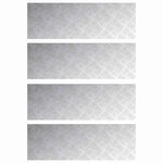 vidaXL Plaques à damier 4 Pièces Argent 90 x 30 cm Aluminium