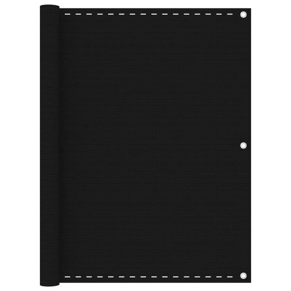 vidaXL Écran de balcon Noir 120x600 cm PEHD