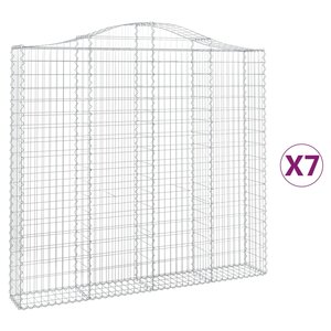 vidaXL Paniers à gabions arqués 7 Pièces 200x30x180/200 cm Fer galvanisé