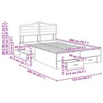vidaXL Cadre de lit Chêne artisanal 120 x 200 cm Bois d'ingénierie