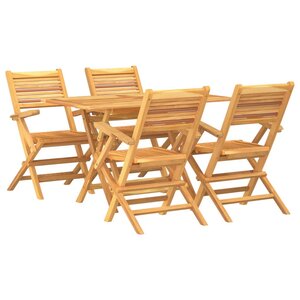 vidaXL Ensemble à manger de jardin 5 Pièces Bois de teck massif