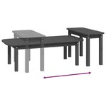 vidaXL Ensemble de tables basses 2 Pièces Gris Bois massif de pin
