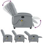 vidaXL Fauteuil de massage inclinable électrique gris clair tissu