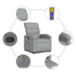 vidaXL Fauteuil de massage inclinable gris clair tissu