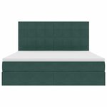vidaXL Lit avec rangement et matelas Vert foncé 180 x 200 cm Velours