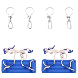 vidaXL Sièges de balançoire avec cordes 2 Pièces bleu 38x16 cm PE