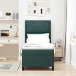 vidaXL Lit à ressorts avec tête de lit Vert foncé 80 x 200 cm Velours